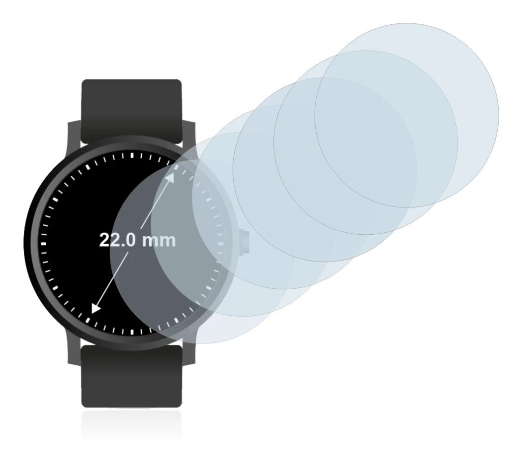 Image of the device Watches (Circular, ø: 22 mm) with a wide variety of screen protectors.
