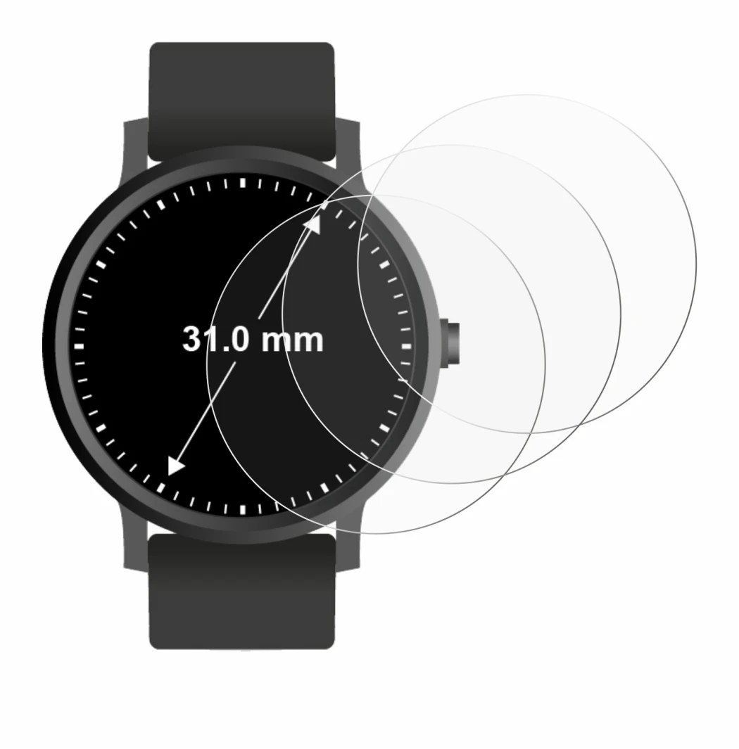 Image of the device Watches (circular, ø: 31 mm) with a wide variety of screen protectors.