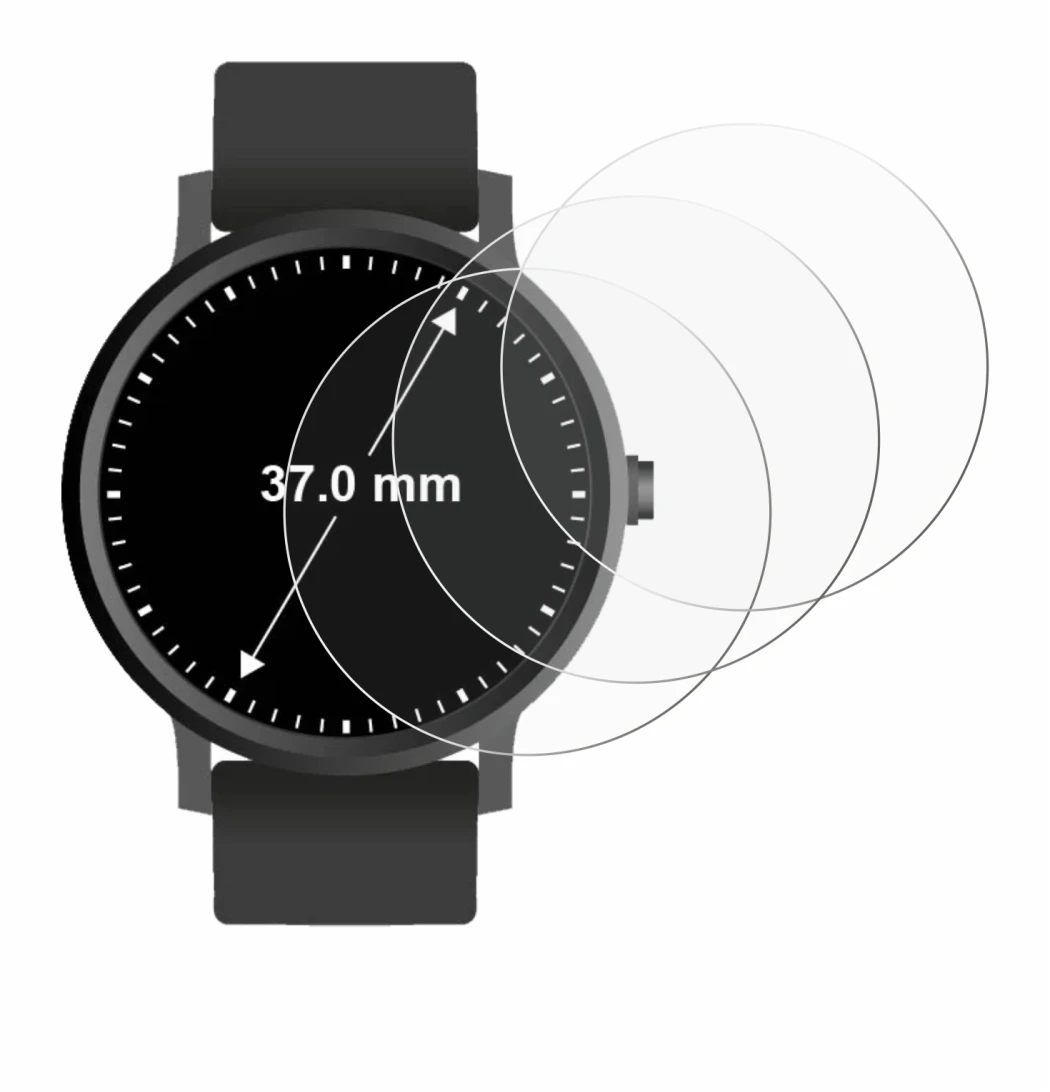 Image of the device Watches (Circular, ø: 37 mm) with a wide variety of screen protectors.