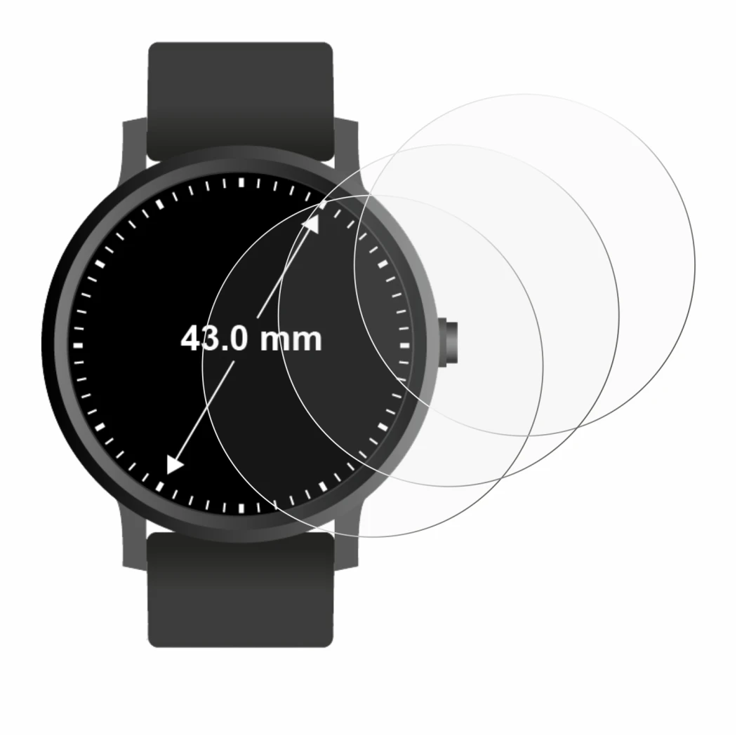 Image of the device Watches (Circular, ø: 43 mm) with a wide variety of screen protectors.