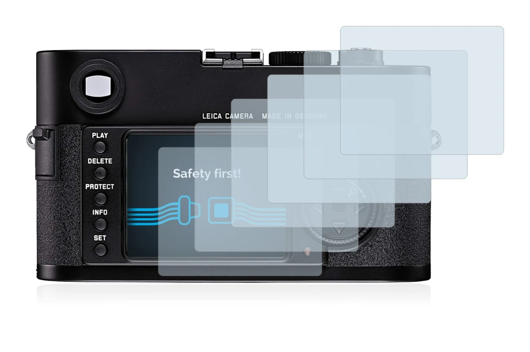 Image of the device Leica M8 with a wide variety of screen protectors.