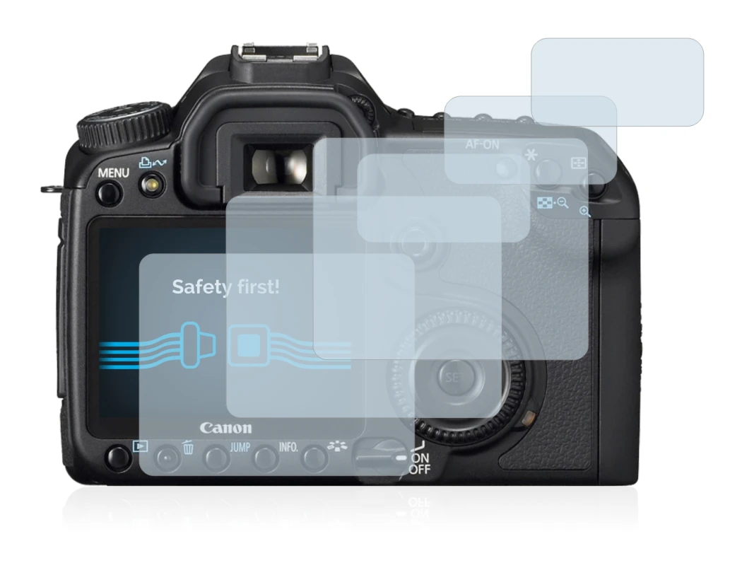 Image of the device Canon EOS 40D with a wide variety of screen protectors.