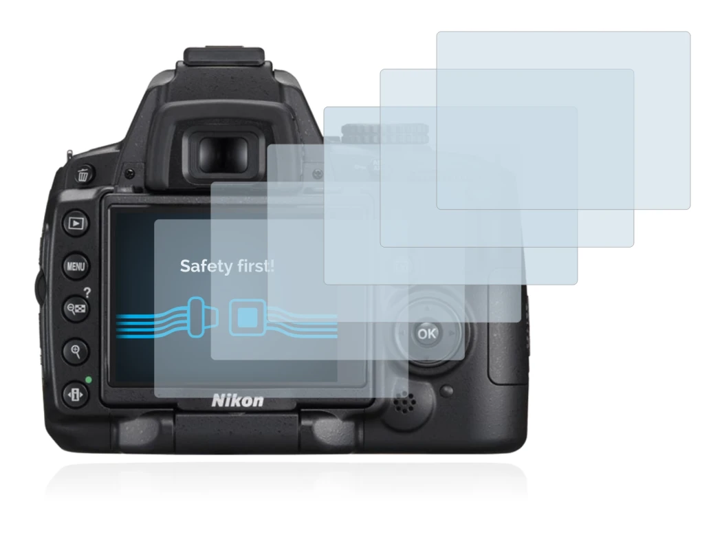 Image of the device Nikon D5000 with a wide variety of screen protectors.