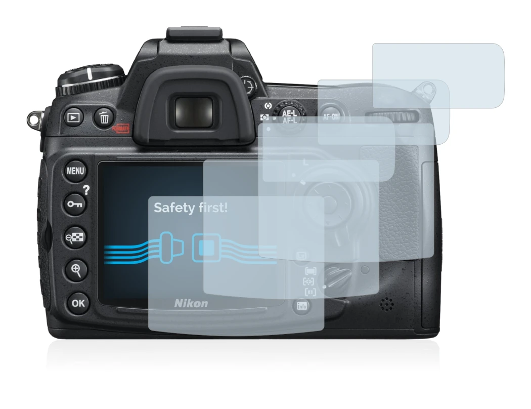 Image of the device Nikon D300S with a wide variety of screen protectors.