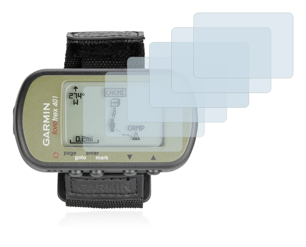 Image of the device Garmin Foretrex 401 with a wide variety of screen protectors.