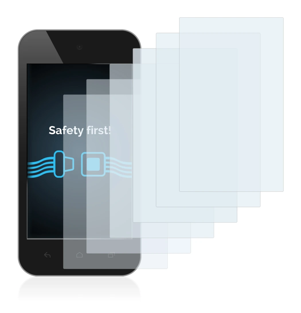 Image of the device with a wide variety of screen protectors.