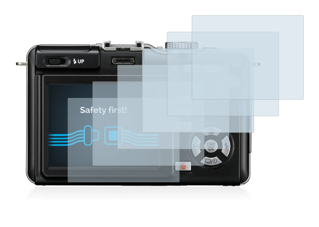 Image of the device Olympus PEN E-PL1 with a wide variety of screen protectors.