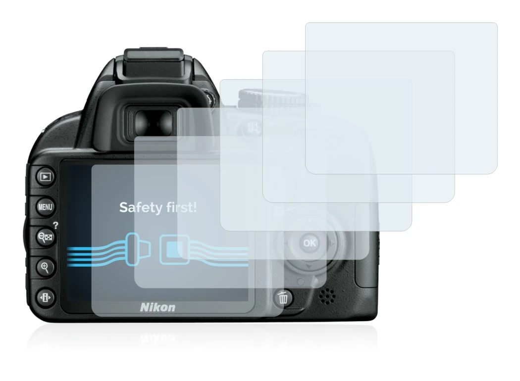Image of the device Nikon D3100 with a wide variety of screen protectors.