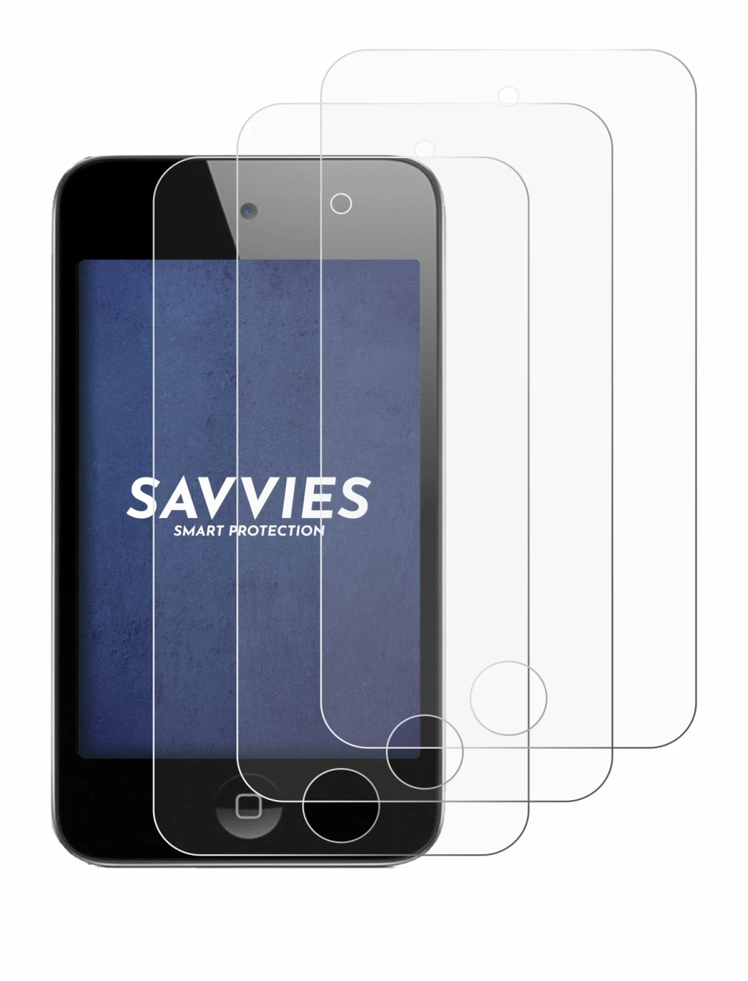 Image of the device Apple iPod Touch (4th Gen.) with a wide variety of screen protectors.