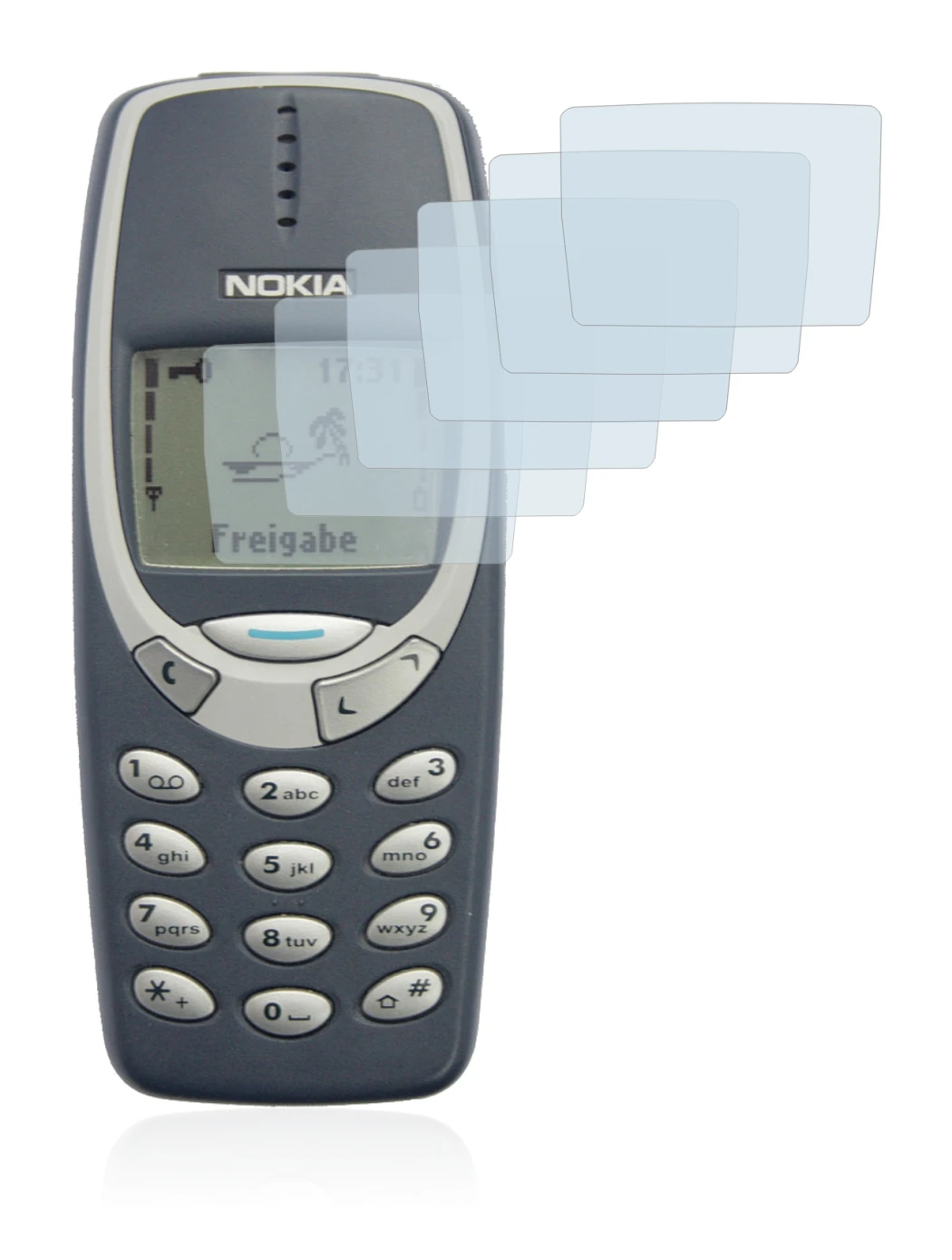 Image of the device Nokia 3310 2011 with a wide variety of screen protectors.
