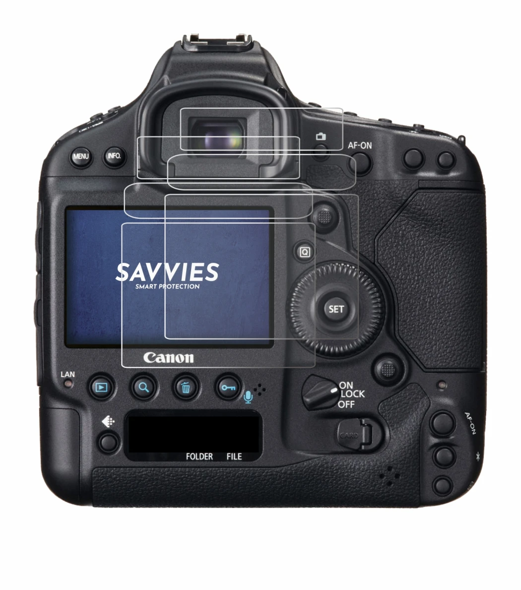 Image of the device Canon EOS 1D X with a wide variety of screen protectors.
