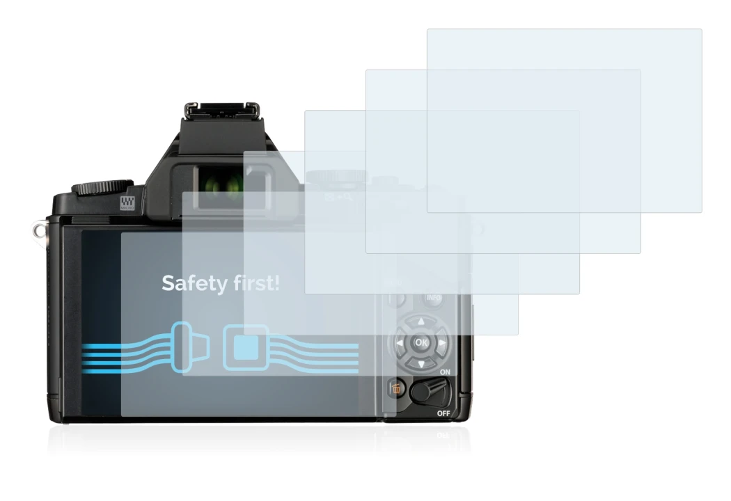 Image of the device Olympus OM-D E-M5 with a wide variety of screen protectors.