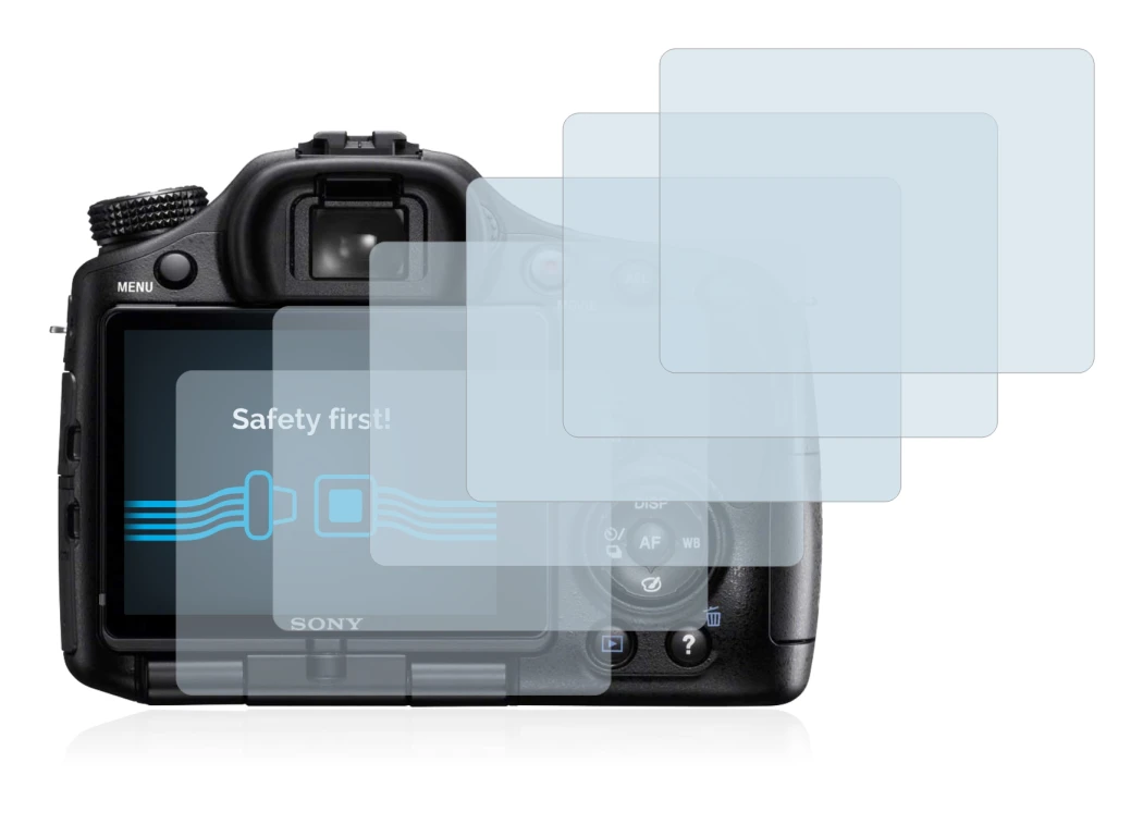 Image of the device Sony Alpha 57 (SLT-A57) with a wide variety of screen protectors.