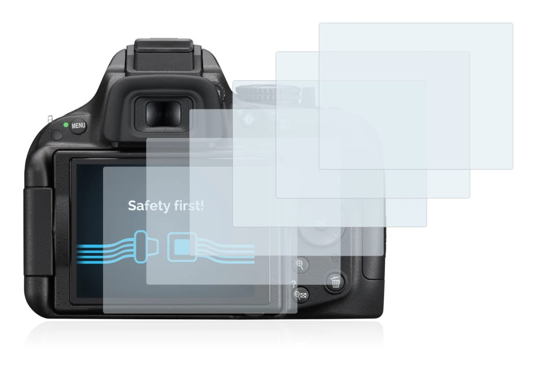 Image of the device Nikon D5200 with a wide variety of screen protectors.