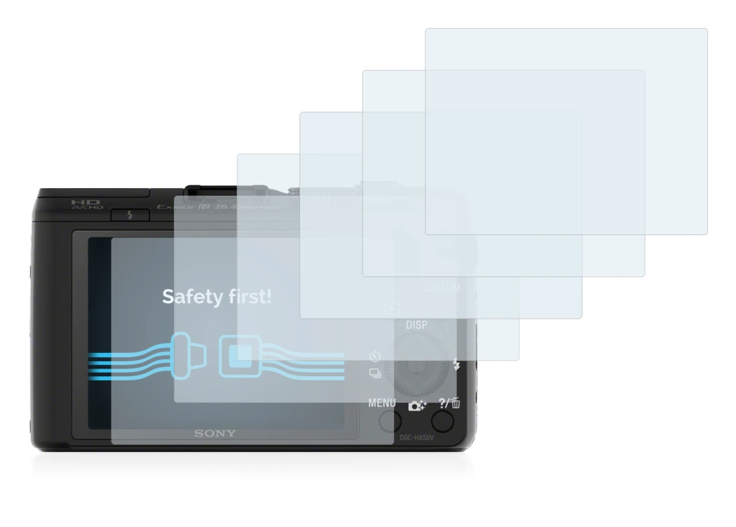 Image of the device Sony Cyber-Shot DSC-HX50V with a wide variety of screen protectors.