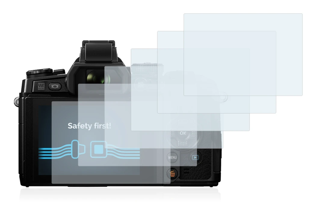Image of the device Olympus OM-D E-M1 with a wide variety of screen protectors.