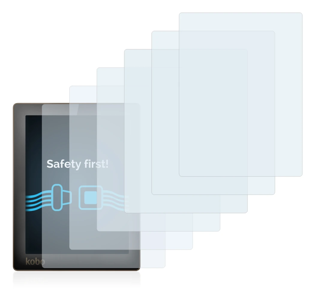Image of the device Kobo Aura with a wide variety of screen protectors.