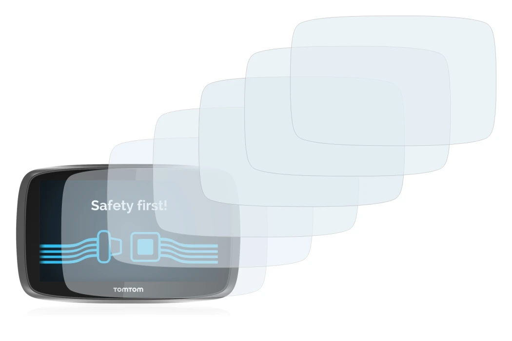 Image of the device TomTom GO 5000 with a wide variety of screen protectors.