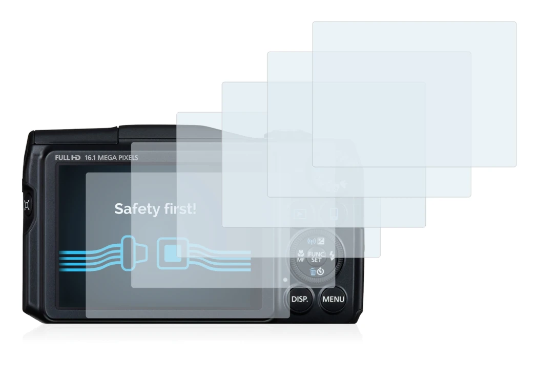 Image of the device Canon PowerShot SX700 HS with a wide variety of screen protectors.