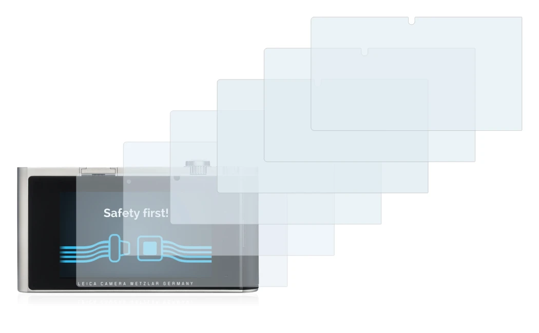 Image of the device Leica T (Typ 701) with a wide variety of screen protectors.