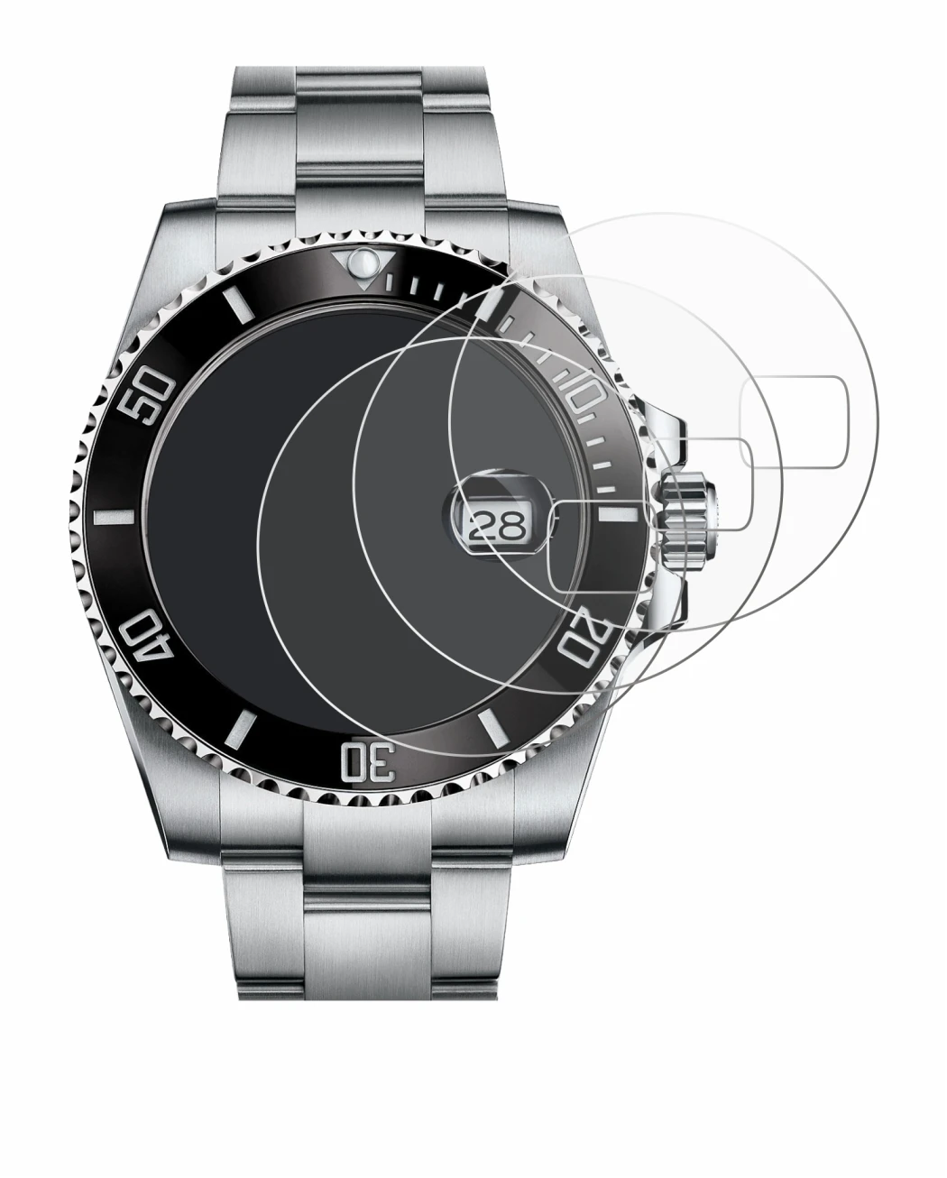 Image of the device Rolex Submariner (Date) with a wide variety of screen protectors.
