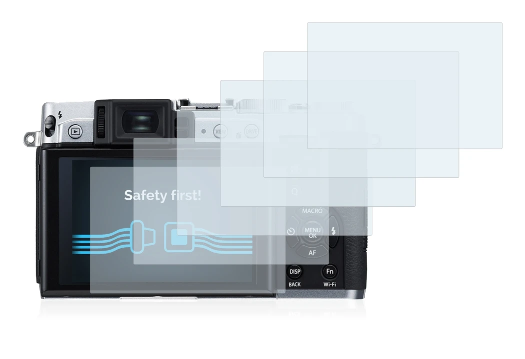 Image of the device Fujifilm X30 with a wide variety of screen protectors.