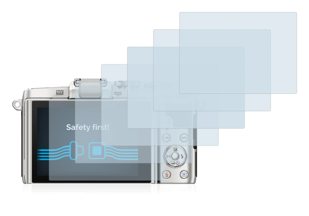 Image of the device Olympus PEN E-PL7 with a wide variety of screen protectors.
