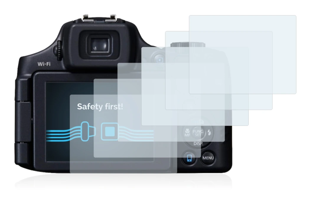 Image of the device Canon PowerShot SX60 HS with a wide variety of screen protectors.