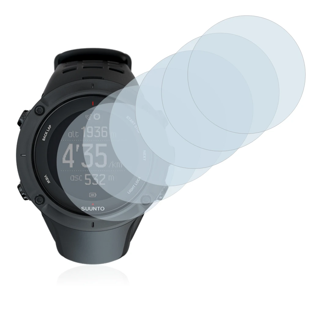 Image of the device Suunto Ambit3 Peak Black with a wide variety of screen protectors.