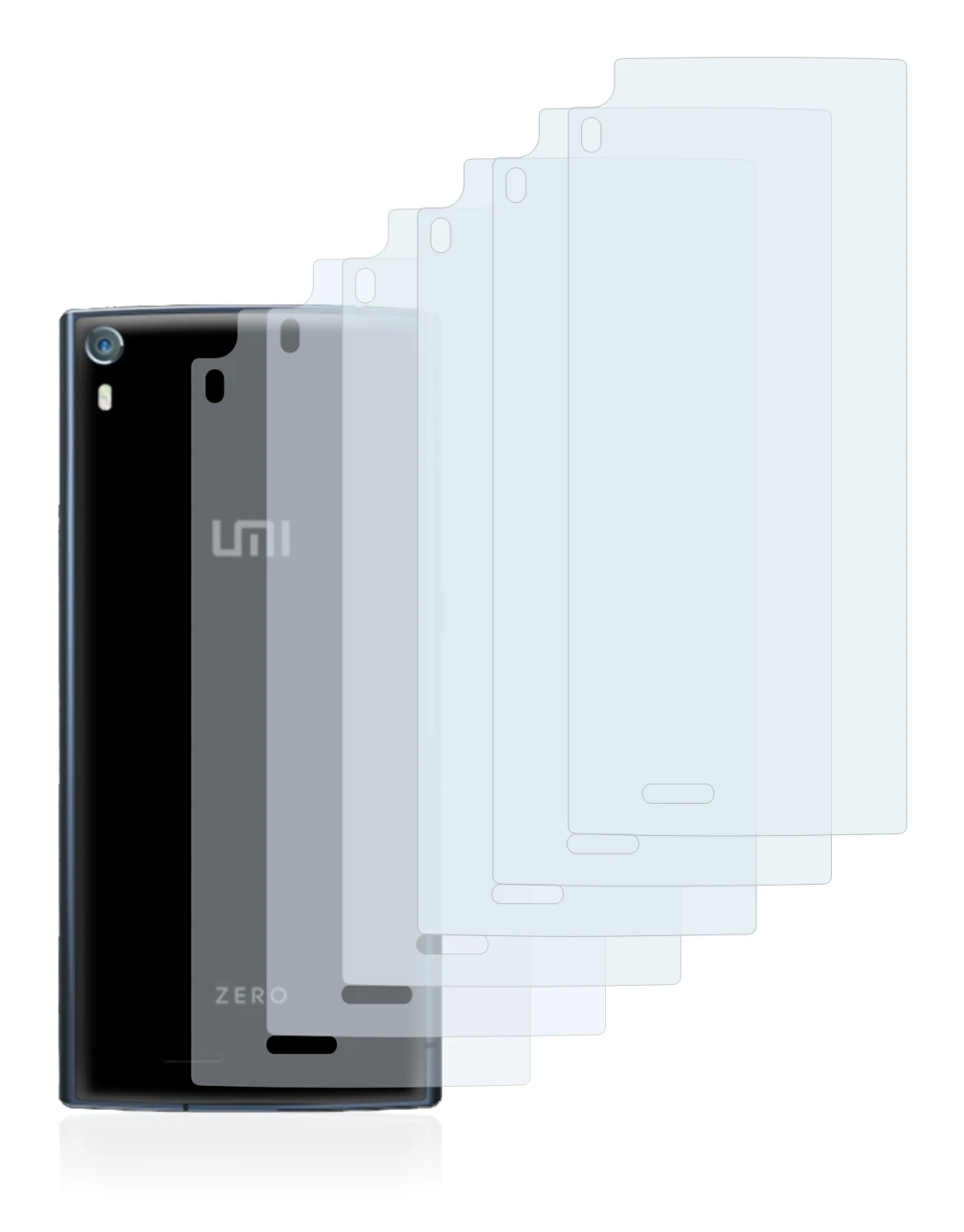 Image of the device UMi Zero (Back) with a wide variety of screen protectors.