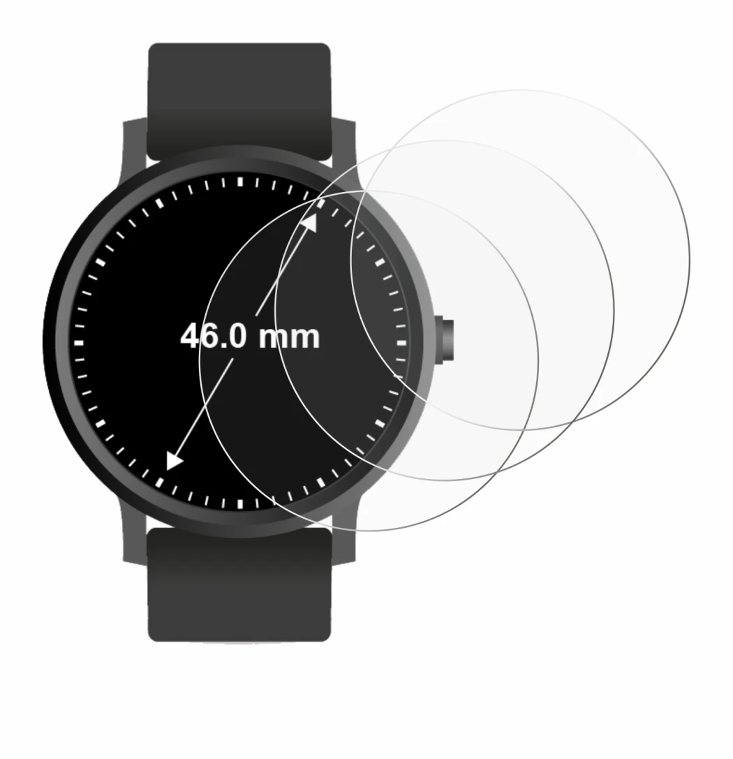 Image of the device Watches (Circular, ø: 46 mm) with a wide variety of screen protectors.