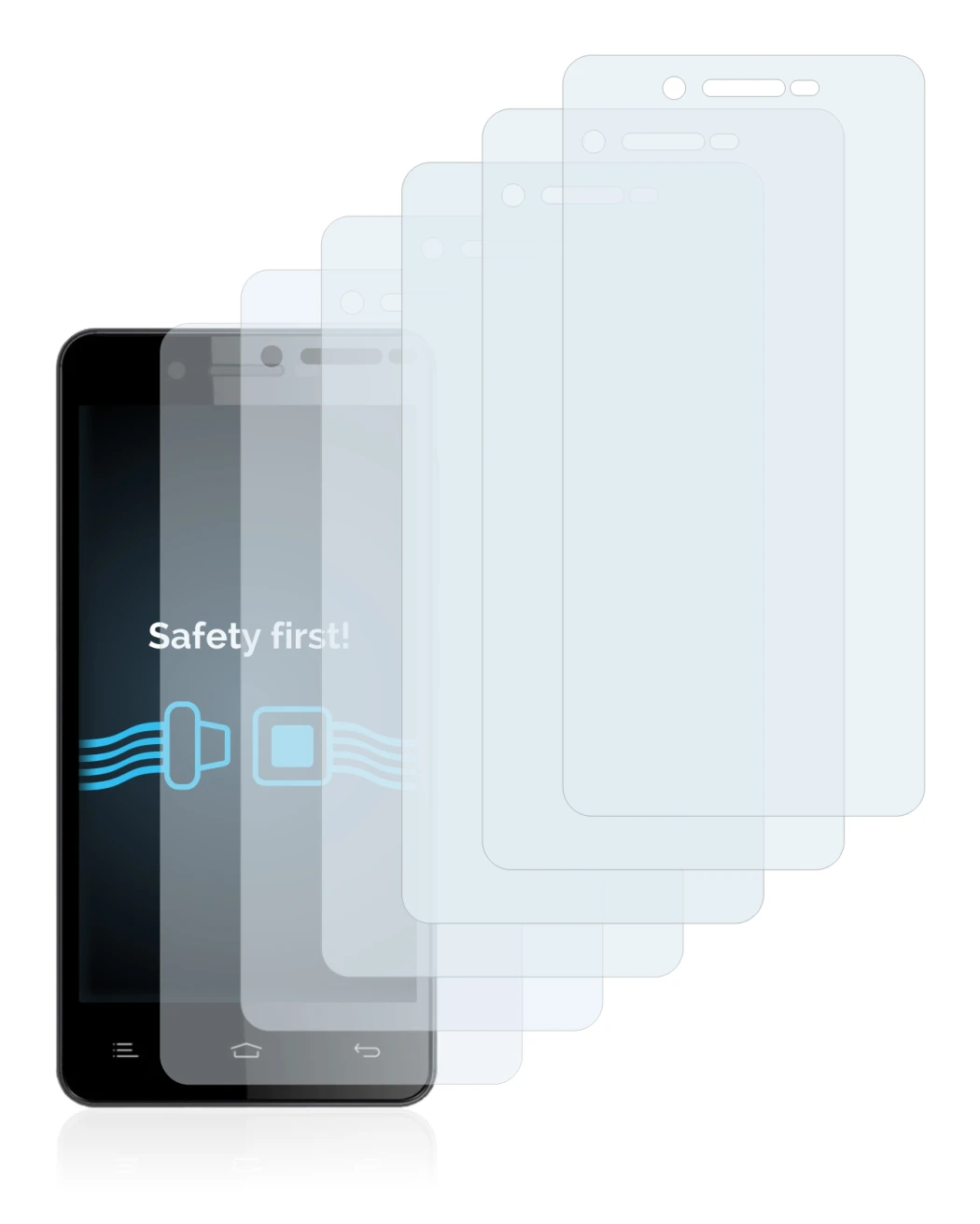 Image of the device Gionee V183 with a wide variety of screen protectors.