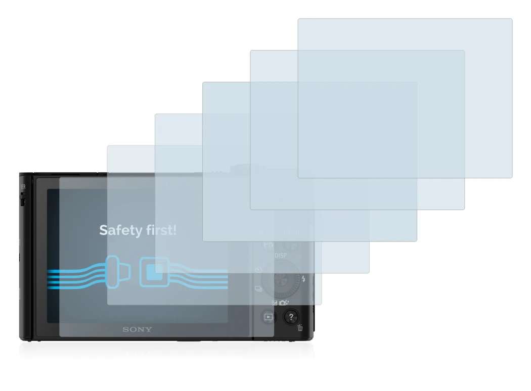 Image of the device Sony Cyber-Shot DSC-HX90 with a wide variety of screen protectors.