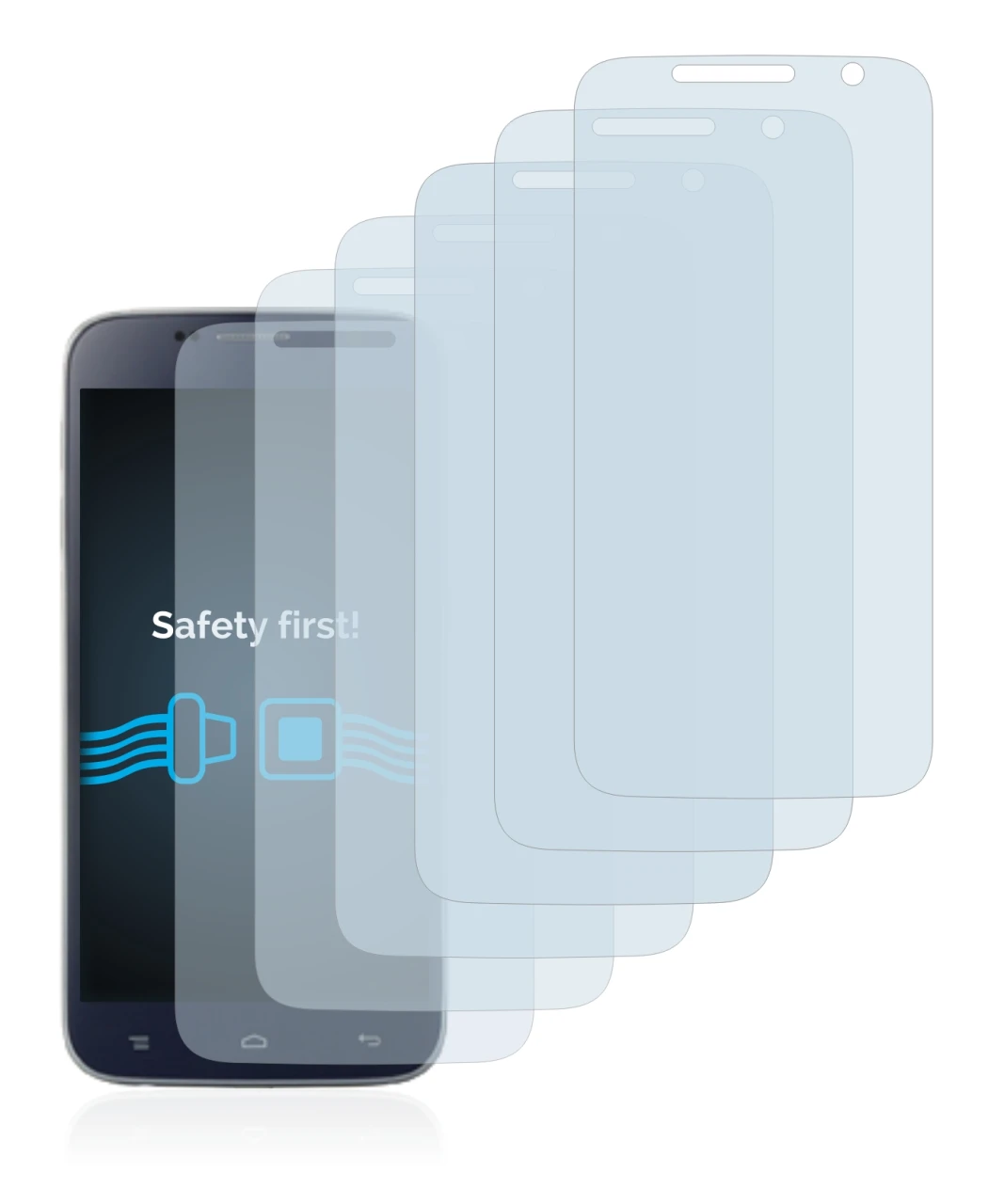 Image of the device Landvo L8 with a wide variety of screen protectors.