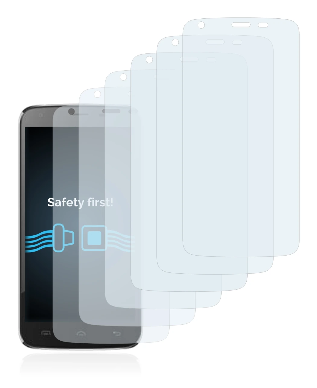 Image of the device Doogee T6 with a wide variety of screen protectors.