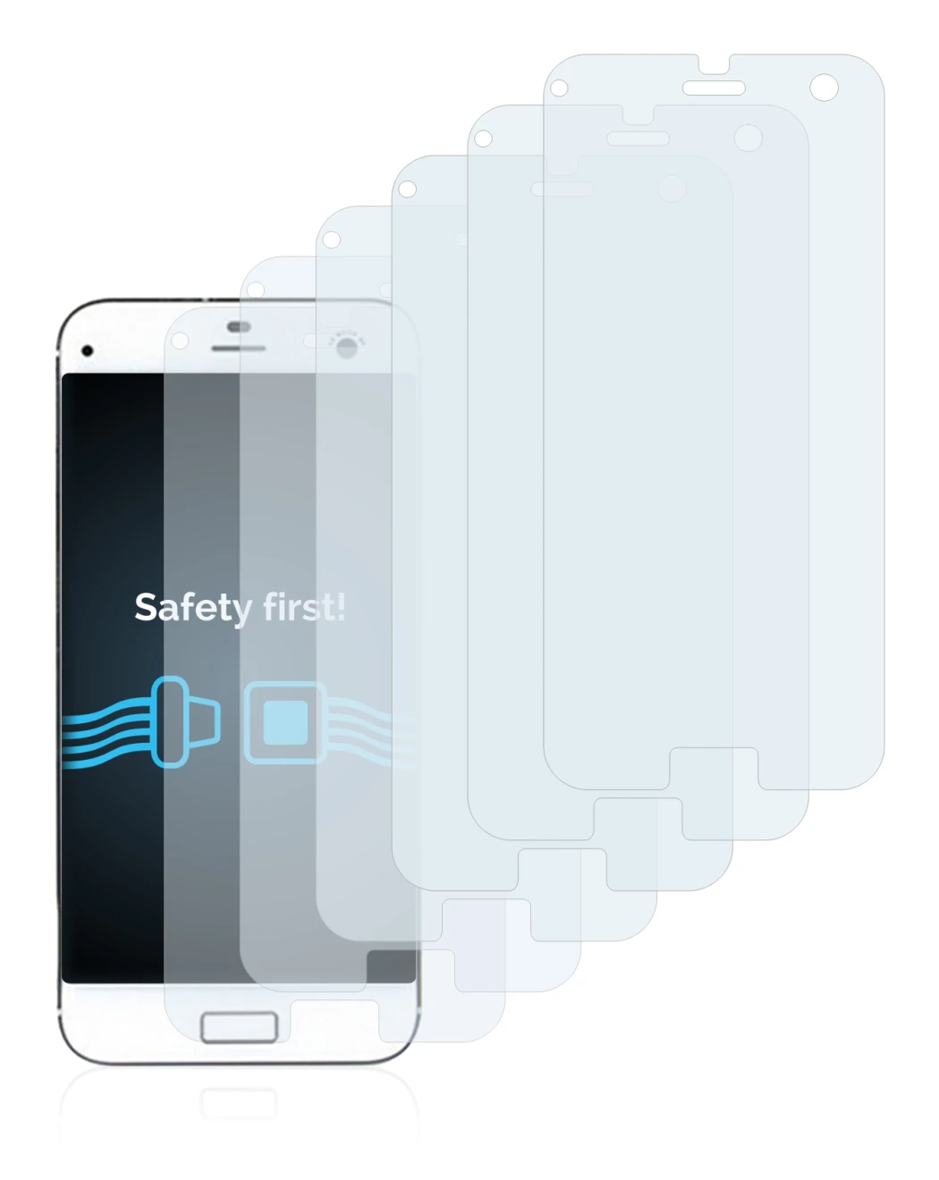 Image of the device ZTE Blade S7 with a wide variety of screen protectors.
