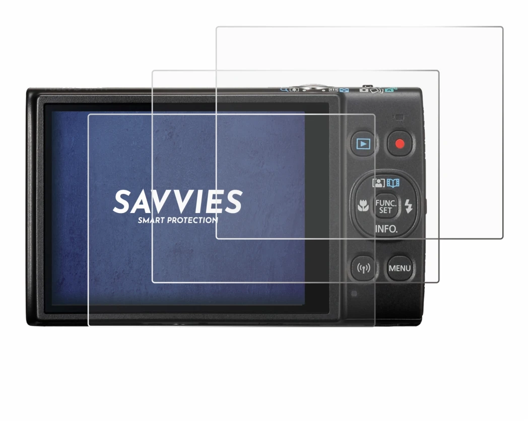 Image of the device Canon Digital Ixus 285 hs with a wide variety of screen protectors.