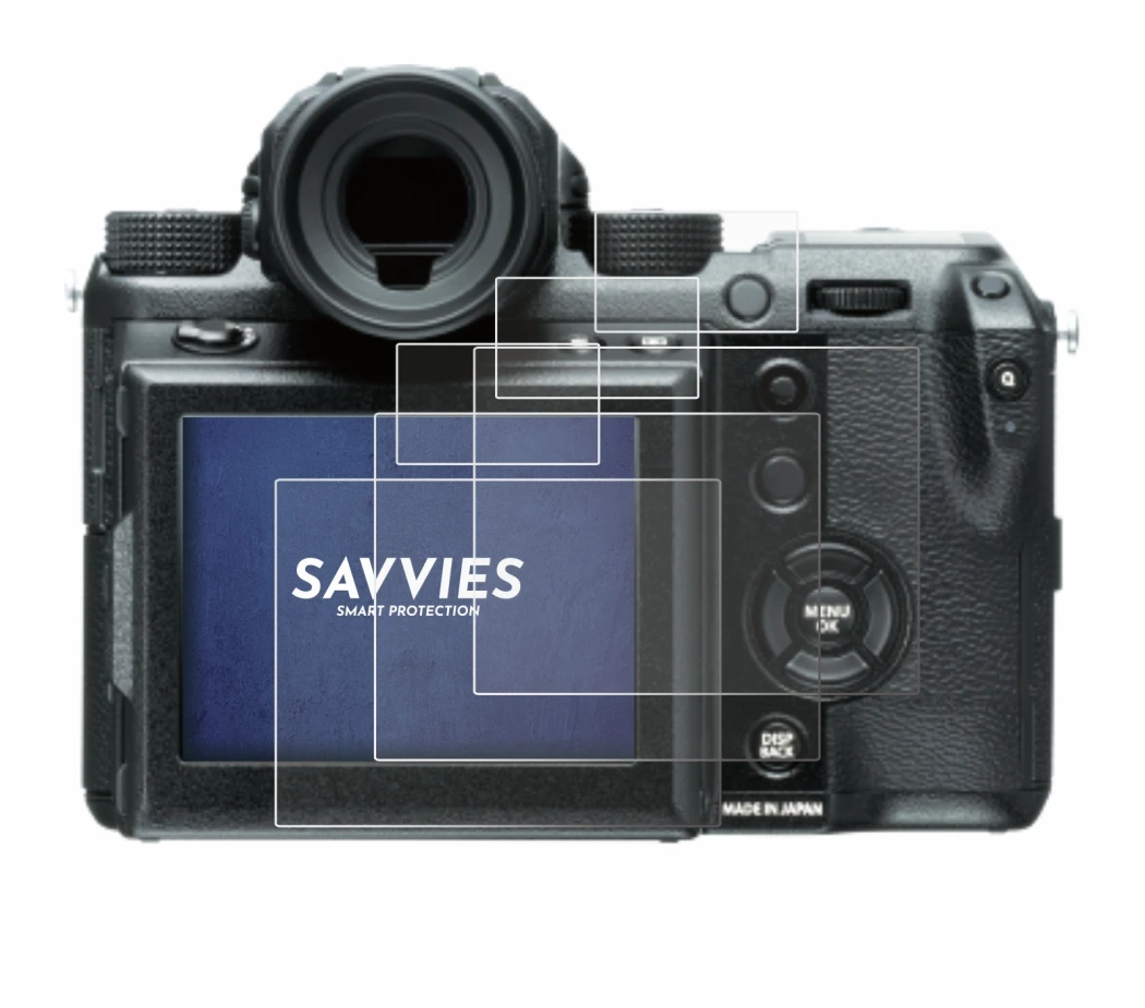 Image of the device Fujifilm GFX50S with a wide variety of screen protectors.