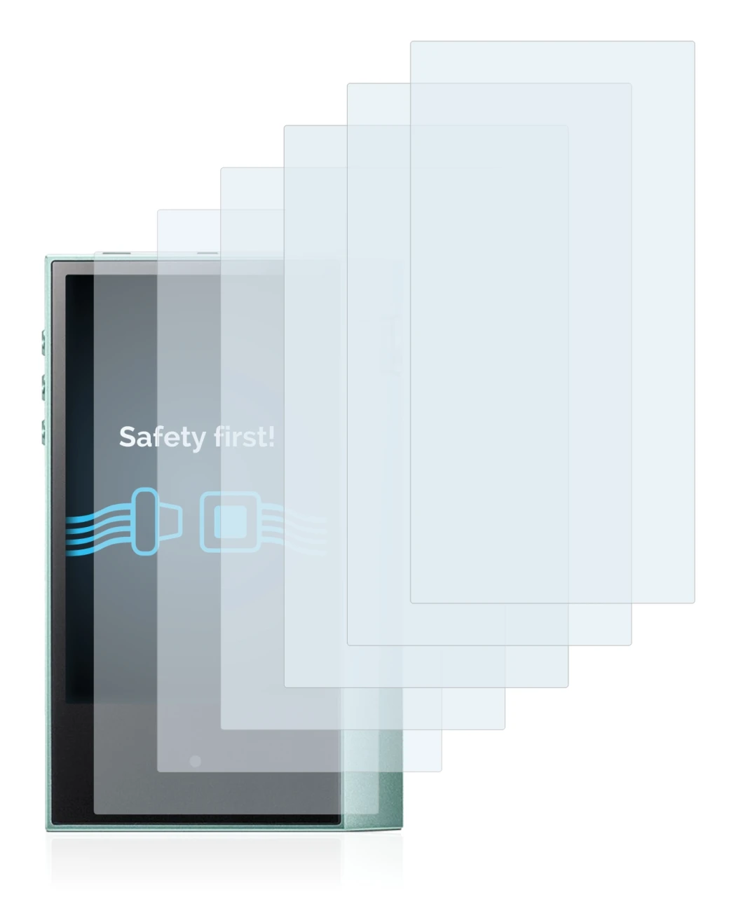 Image of the device Astell&Kern AK70 with a wide variety of screen protectors.