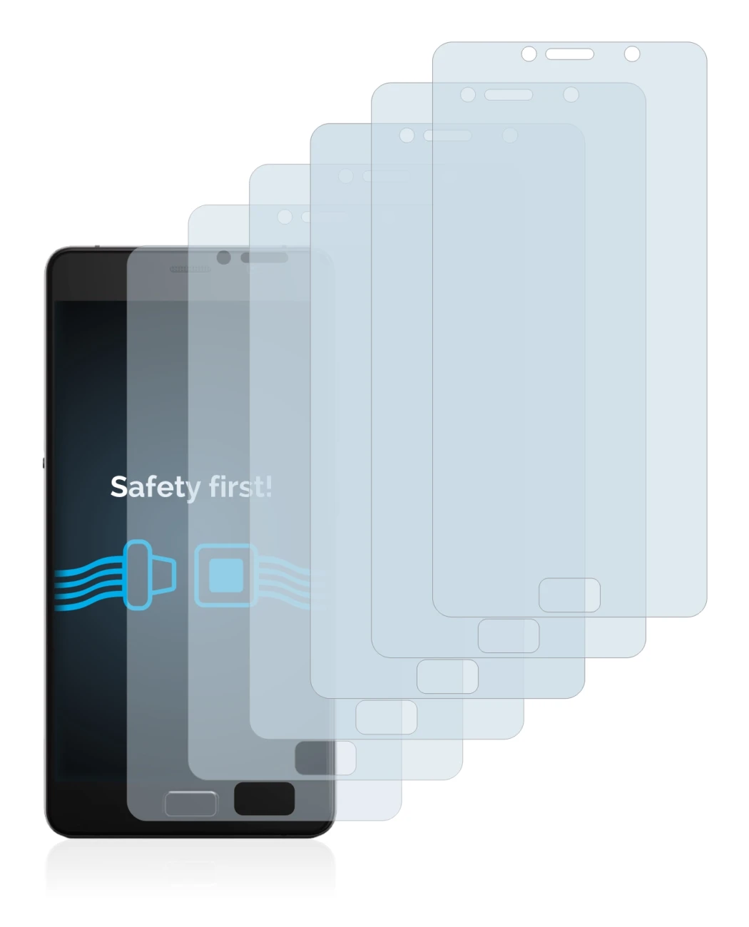 Image of the device Lenovo P2 with a wide variety of screen protectors.