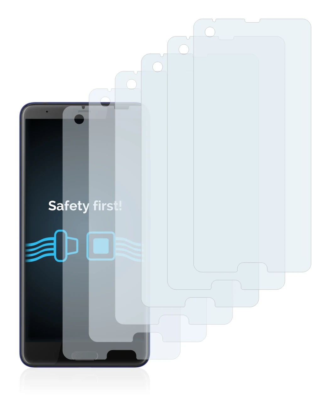 Image of the device HTC U Ultra with a wide variety of screen protectors.