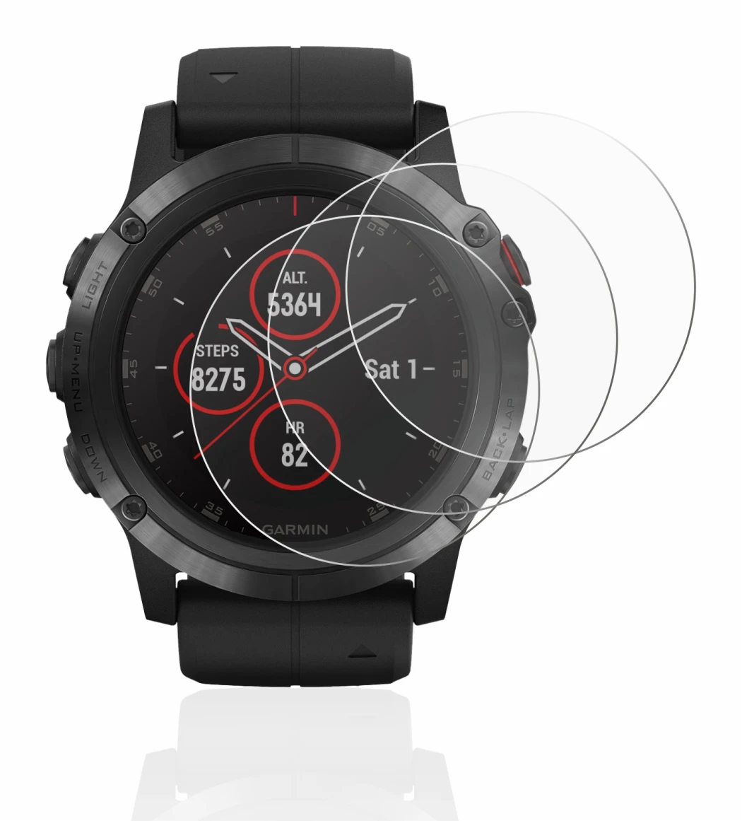 Image of the device Garmin Fenix 5X Plus (51 mm) with a wide variety of screen protectors.