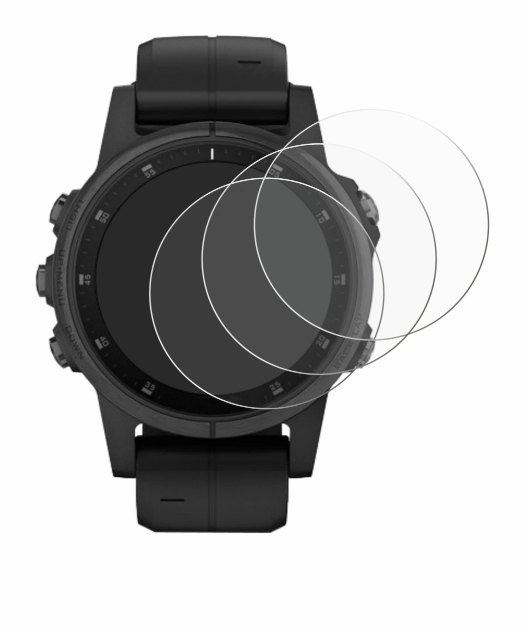 Image of the device Garmin Fenix 5S Plus (42 mm) with a wide variety of screen protectors.