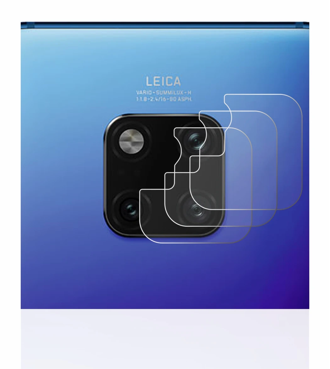 Image of the device Huawei Mate 20 Pro (ONLY Camera Lens) with a wide variety of screen protectors.