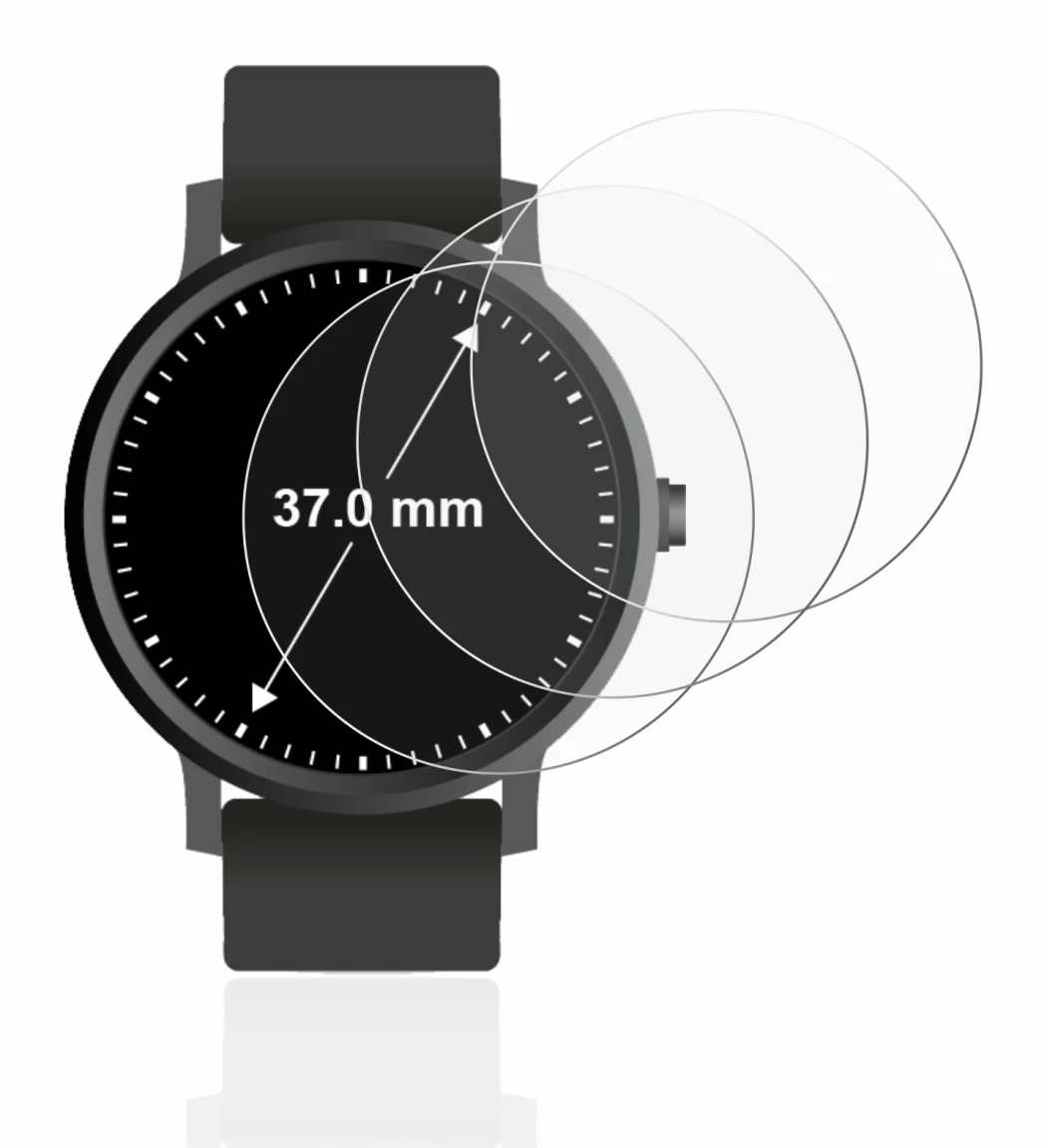 Image of the device Circular Displays (ø: 37 mm) with a wide variety of screen protectors.