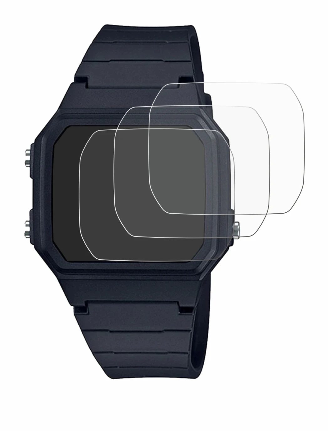 Image of the device Casio Unisex F-91W with a wide variety of screen protectors.