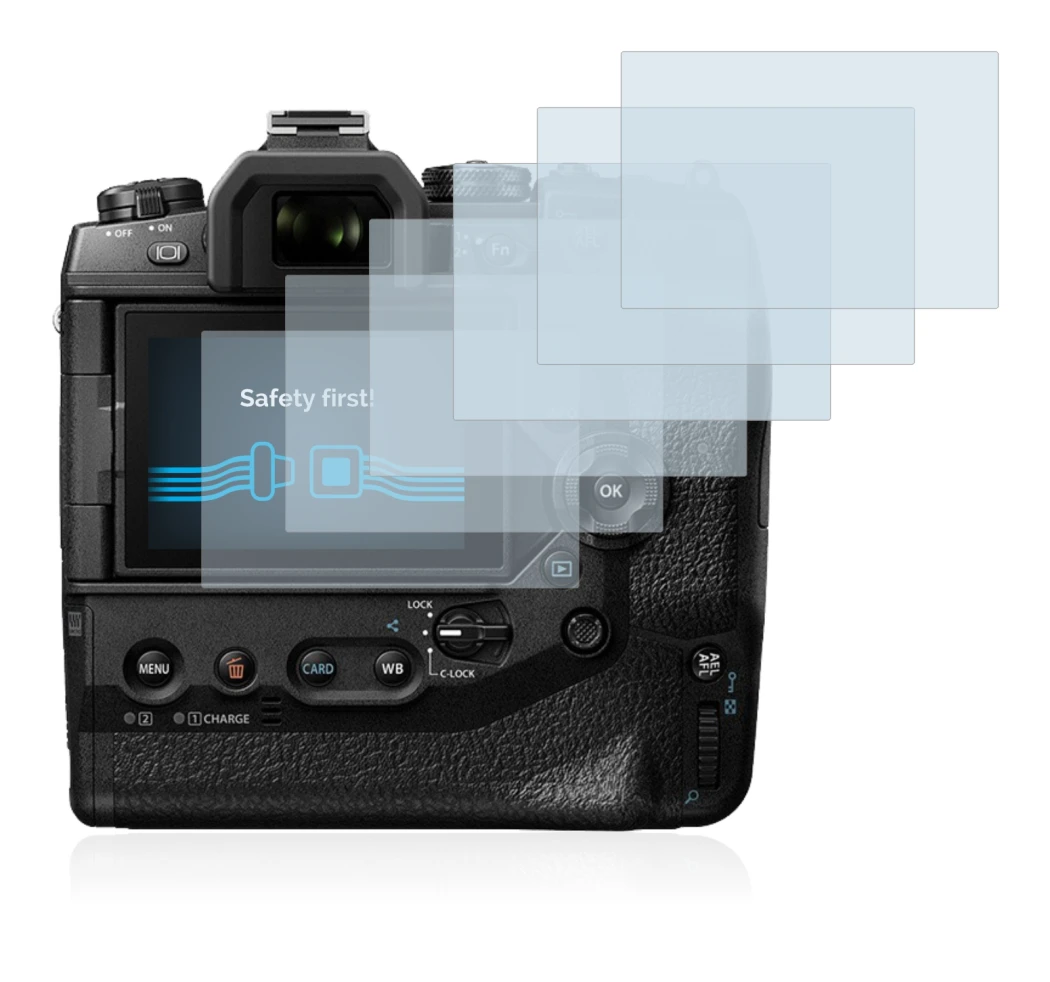 Image of the device Olympus OM-D E-M1X with a wide variety of screen protectors.