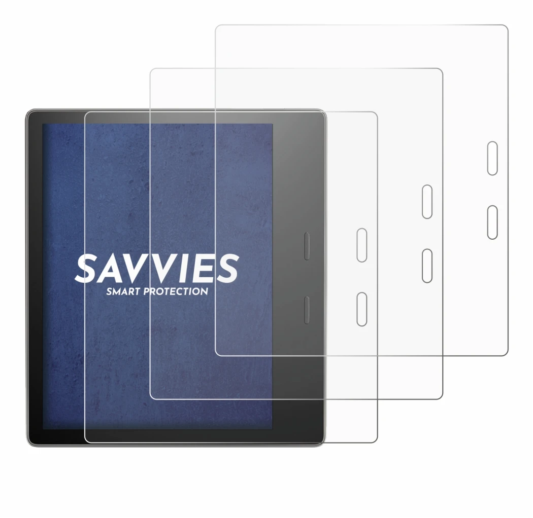 Image of the device Amazon Kindle Oasis 2019 (10th Gen.) with a wide variety of screen protectors.