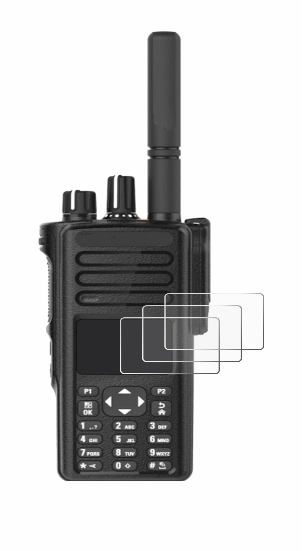 Image of the device Motorola DP4801e with a wide variety of screen protectors.