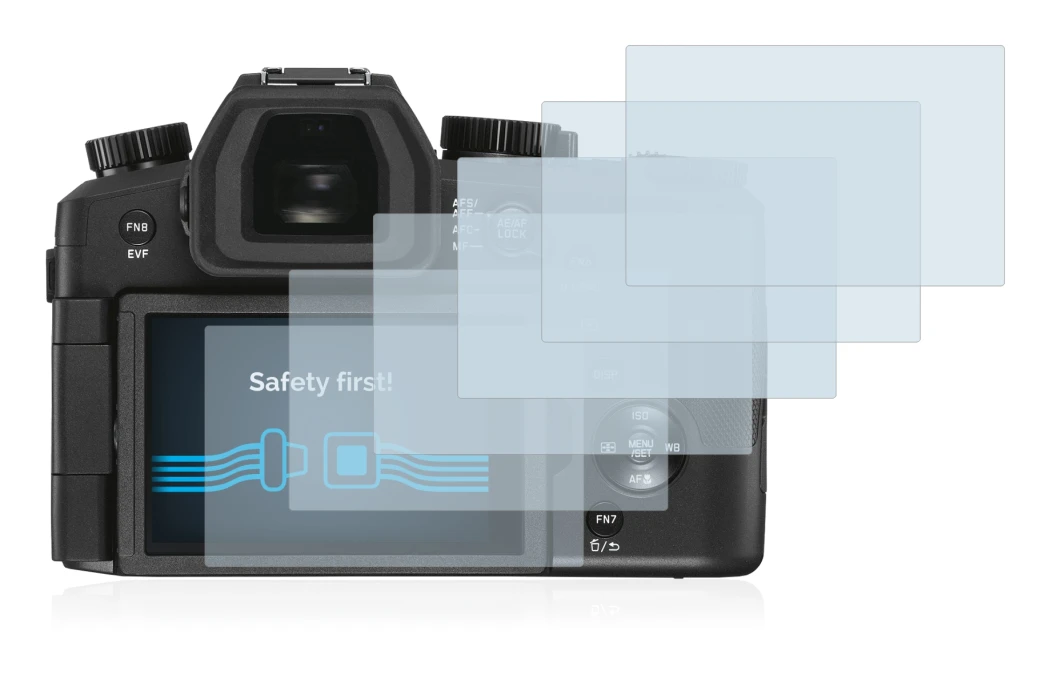 Image of the device Leica V-LUX 5 with a wide variety of screen protectors.